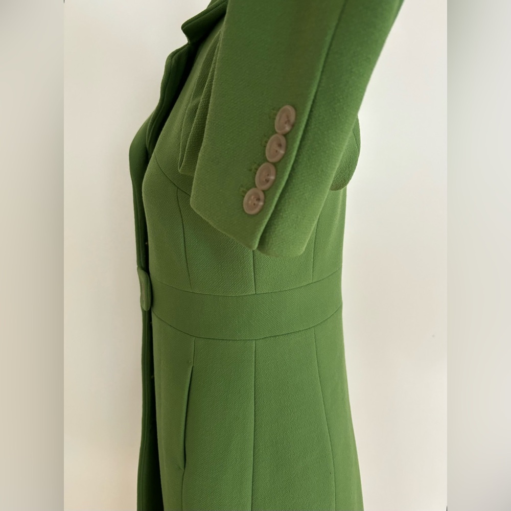 J Crew Kelly Green Day Coat Dressy Wool Blend Fitted Small - Picture 11 of 15
